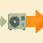 Bomba de calor de alta eficiencia: convierte poca energía eléctrica en mucho calor (alto SCOP).