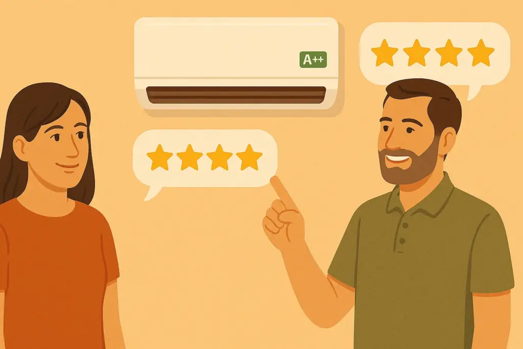 Usuarios valoran con cinco estrellas un aire acondicionado eficiente A++