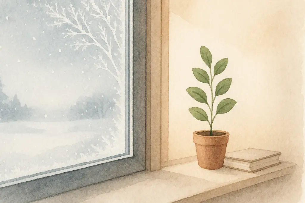 Ventana eficiente que aísla perfectamente una casa del frío y la escarcha del exterior.