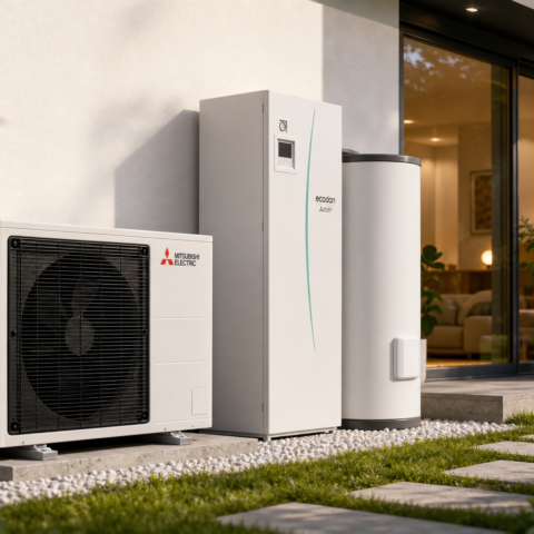 Aerotermia Mitsubishi: Ecodan, aerotermos y sistemas híbridos